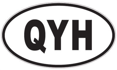 QYH - 3 Letter Initials Oval Sticker