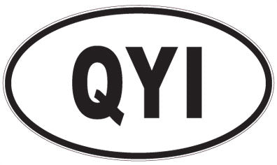 QYI - 3 Letter Initials Oval Sticker