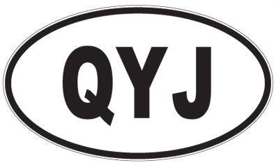 QYJ - 3 Letter Initials Oval Sticker