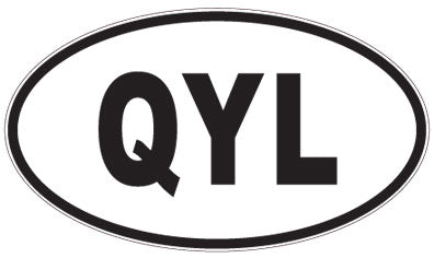 QYL - 3 Letter Initials Oval Sticker