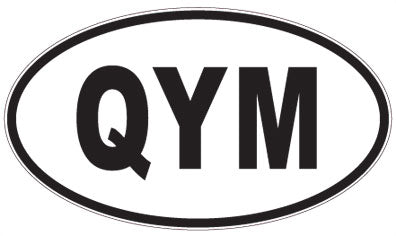 QYM - 3 Letter Initials Oval Sticker