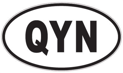 QYN - 3 Letter Initials Oval Sticker