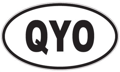 QYO - 3 Letter Initials Oval Sticker