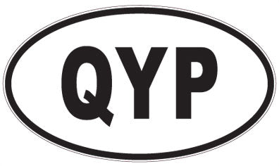 QYP - 3 Letter Initials Oval Sticker