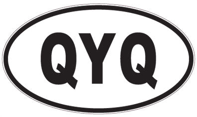 QYQ - 3 Letter Initials Oval Sticker