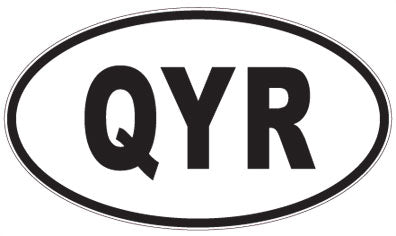 QYR - 3 Letter Initials Oval Sticker