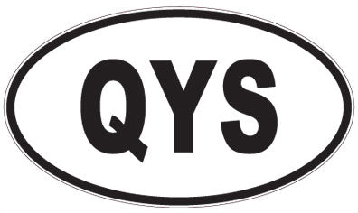 QYS - 3 Letter Initials Oval Sticker
