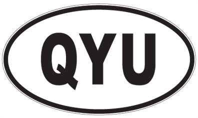 QYU - 3 Letter Initials Oval Sticker