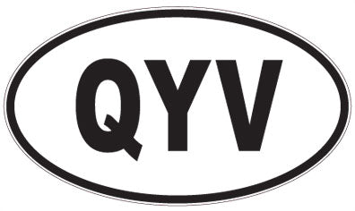QYV - 3 Letter Initials Oval Sticker