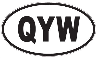 QYW - 3 Letter Initials Oval Sticker