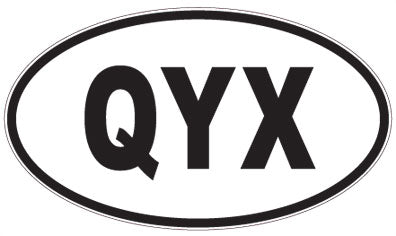QYX - 3 Letter Initials Oval Sticker