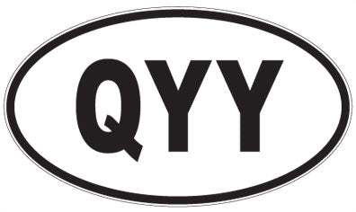 QYY - 3 Letter Initials Oval Sticker