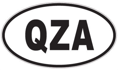 QZA - 3 Letter Initials Oval Sticker
