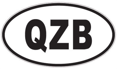 QZB - 3 Letter Initials Oval Sticker