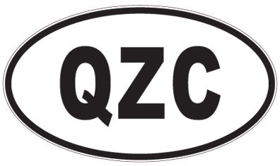 QZC - 3 Letter Initials Oval Sticker