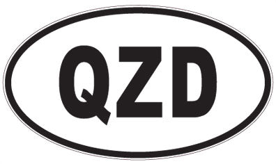 QZD - 3 Letter Initials Oval Sticker