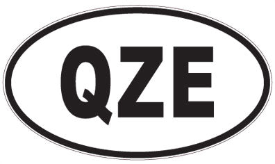 QZE - 3 Letter Initials Oval Sticker