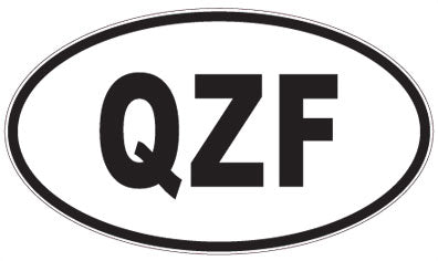 QZF - 3 Letter Initials Oval Sticker