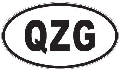 QZG - 3 Letter Initials Oval Sticker
