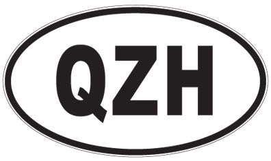 QZH - 3 Letter Initials Oval Sticker
