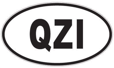 QZI - 3 Letter Initials Oval Sticker