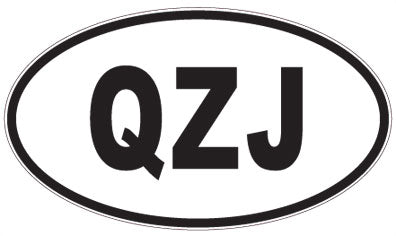 QZJ - 3 Letter Initials Oval Sticker