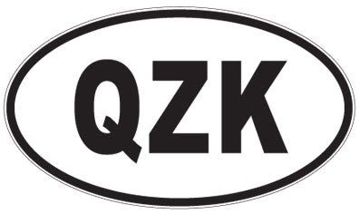 QZK - 3 Letter Initials Oval Sticker