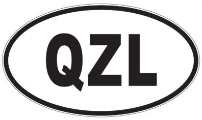 QZL - 3 Letter Initials Oval Sticker