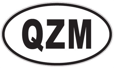 QZM - 3 Letter Initials Oval Sticker