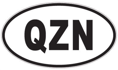 QZN - 3 Letter Initials Oval Sticker