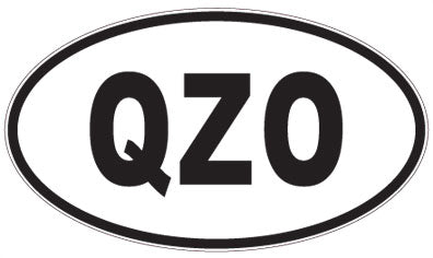 QZO - 3 Letter Initials Oval Sticker