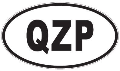 QZP - 3 Letter Initials Oval Sticker