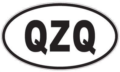 QZQ - 3 Letter Initials Oval Sticker