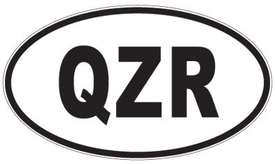 QZR - 3 Letter Initials Oval Sticker