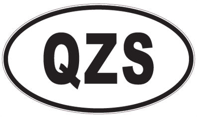 QZS - 3 Letter Initials Oval Sticker