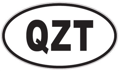 QZT - 3 Letter Initials Oval Sticker