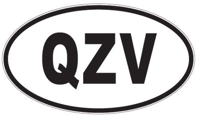 QZV - 3 Letter Initials Oval Sticker