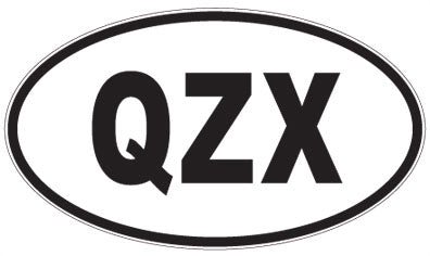 QZX - 3 Letter Initials Oval Sticker