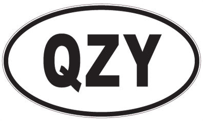 QZY - 3 Letter Initials Oval Sticker