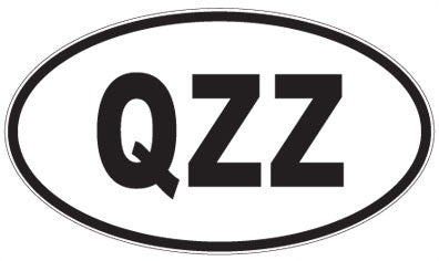 QZZ - 3 Letter Initials Oval Sticker