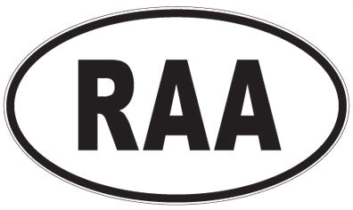 RAA - 3 Letter Initials Oval Sticker