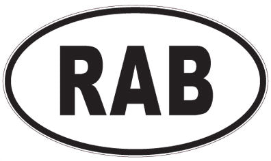 RAB - 3 Letter Initials Oval Sticker