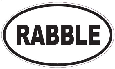 RABBLE - Oval Sticker
