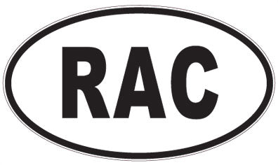 RAC - 3 Letter Initials Oval Sticker