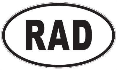 RAD - 3 Letter Initials Oval Sticker