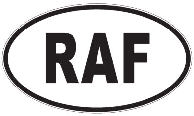 RAF - 3 Letter Initials Oval Sticker