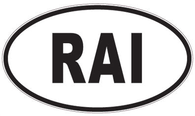 RAI - 3 Letter Initials Oval Sticker