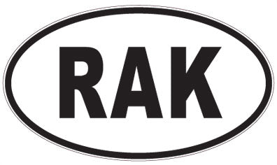 RAK - 3 Letter Initials Oval Sticker