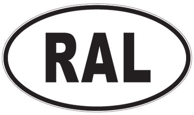 RAL - 3 Letter Initials Oval Sticker