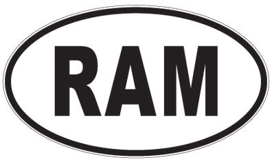RAM - 3 Letter Initials Oval Sticker